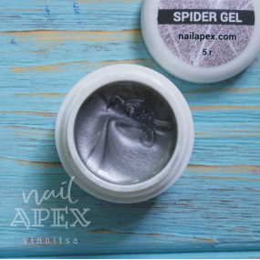 NailApex Гель-паутинка серебро spider gel silver, 5 г