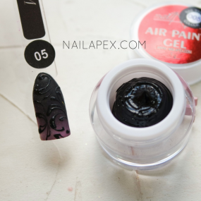 NailApex Гель-краска «air gel paint» — черная (воздушная) №5, 5 г