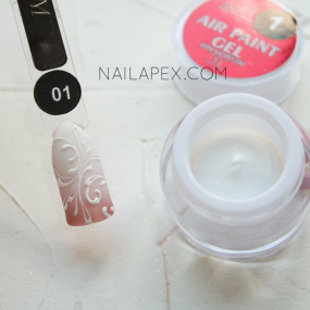 NailApex Гель-краска «air gel paint» — белая (воздушная) №1, 5 г