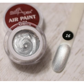 NailApex Гель-краска «air gel paint» — серебро (воздушная) №16, 5 г