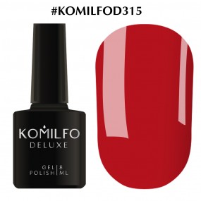 Гель-лак Komilfo Deluxe Series №D315 (карминовый красный, эмаль), 8 мл