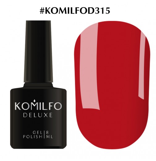 Гель-лак Komilfo Deluxe Series №D315 (карміновий червоний, емаль), 8 мл