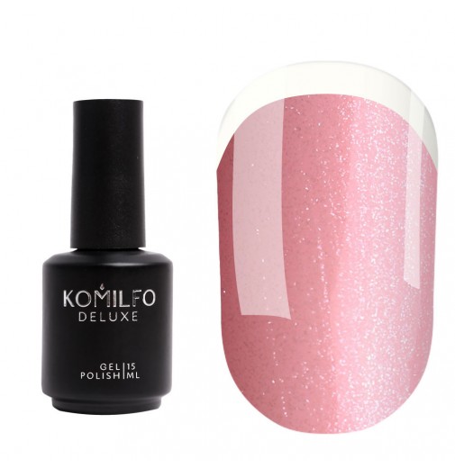 Komilfo KC Glitter French Base Collection KC002 (світло-рожевий із срібним мікроблиском), 15 мл
