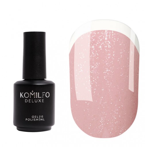 Komilfo KC Glitter French Base Collection KC005 (ніжно-рожевий із блакитним мікроблиском), 15 мл