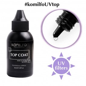  Komilfo No Wipe Top - топ для гель-лаку без липкого шару з УФ-фільтрами (без пензлика), 50 мл