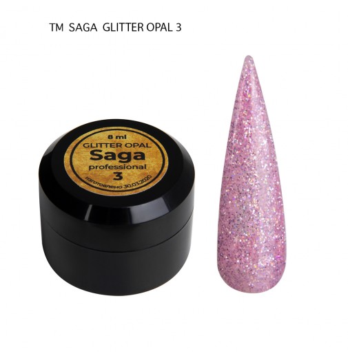 Глітерний гель Saga Glitter Opal Gel № 03, 8 мл