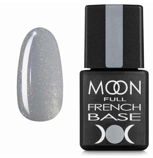 Moon Full Baza French №14 - база для гель лака, 8 мл. (серый с шиммером)