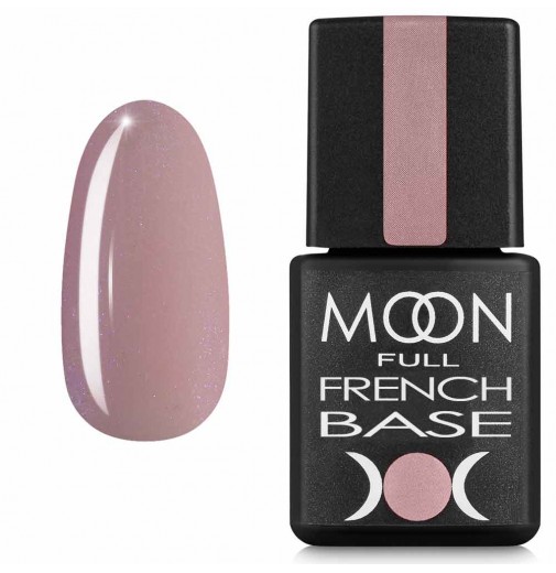 Moon Full Baza French №16 - база для гель лаку, 8 мл. (рожевий з дрібним шимером)