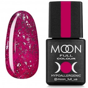 Гель-лак Moon Full Diamond №02 розовый с серебристым глиттером