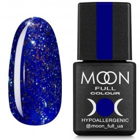 Гель-лак Moon Full Diamond №05 ярко-синий с серебряным глиттером