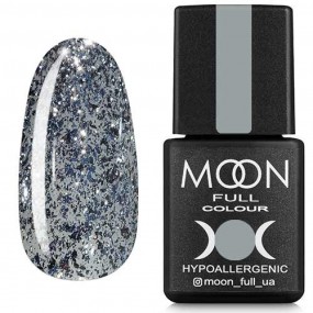 Гель-лак Moon Full Diamond №07 бело-серебряный глиттер
