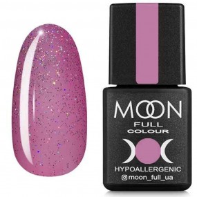 Гель-лак Moon Full №306 полупрозрачный розовый с разноцветными шиммер, 8мл.