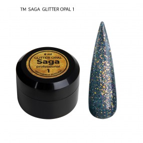 Глиттерный гель Saga Glitter Opal Gel №01, 8 мл