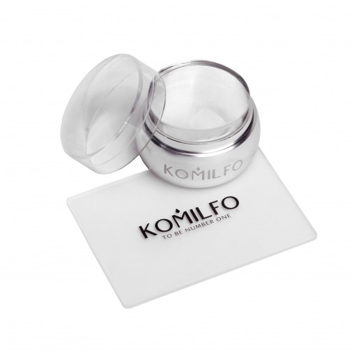 Komilfo  штамп и скрапер (прозрачный) 5*7 см