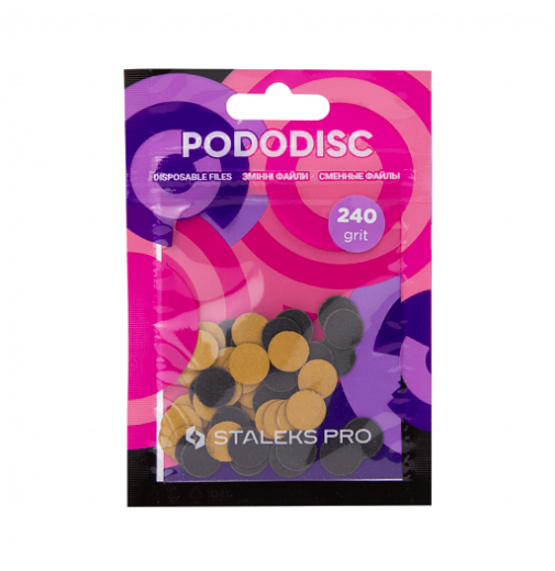 Змінні файли для педикюрного диску 240 гріт STALEKS PRO PODODISC XS 50 шт PDF-10-240