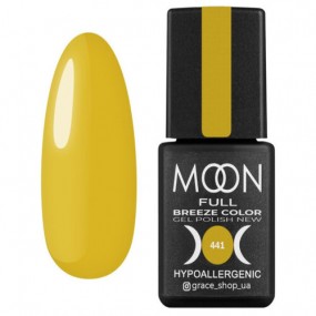 Гель лак Moon Full Breeze color №441 желто-горячий, 8 мл