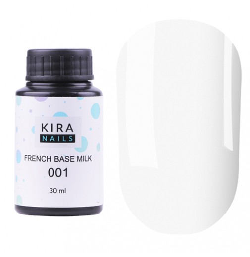Kira Nails French Base Milk 001 (молочная), 30 мл