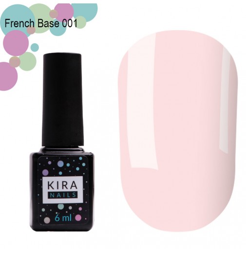 Kira Nails French Base 001 (ніжно-рожевий), 6 мл