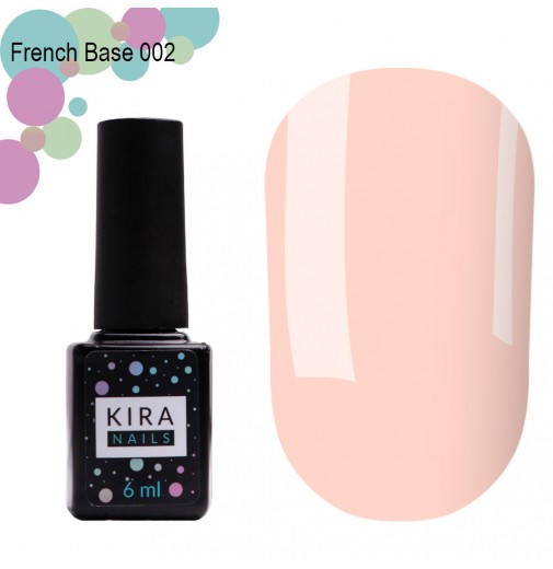 Kira Nails French Base 002 (нежный персиковый), 6 мл