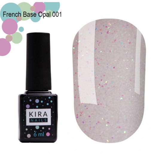 Kira Nails French Base Opal 001 (опал), 6 мл