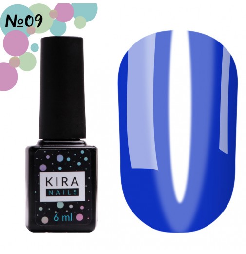 Гель-лак Kira Nails Vitrage №V09 (синій, вітражний), 6 мл