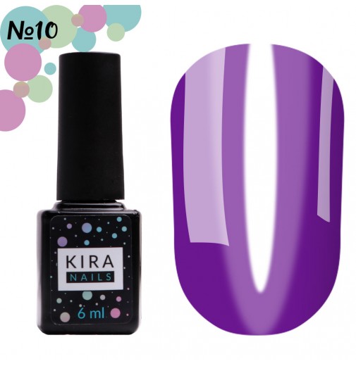 Гель-лак Kira Nails Vitrage №V10 (фиолетовый темный, витражный), 6 мл