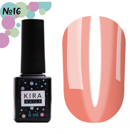 Гель-лак Kira Nails Vitrage №V16 (прозоро-рожевий, вітражний), 6 мл