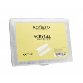 Komilfo Top Nail Forms, Gothic — верхние формы для наращивания, готический миндаль, 120 шт