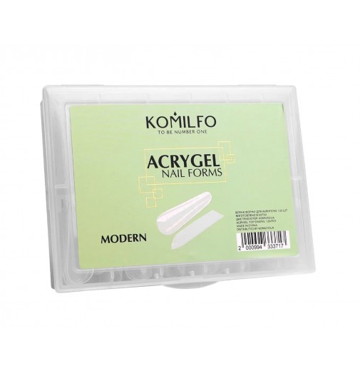 Komilfo Декор acry gel top nail forms modern. верхні форми для нарощування сучасний мигдаль 120шт.