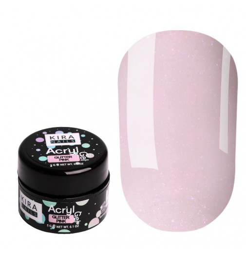 Kira Nails Acryl Gel - Glitter Pink, 5 г