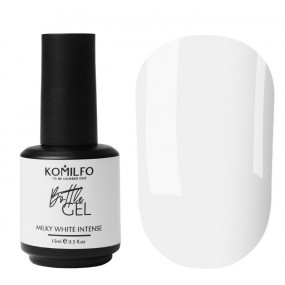Komilfo Гель bottle gel nude milky white intense, с кисточкой, 15 мл
