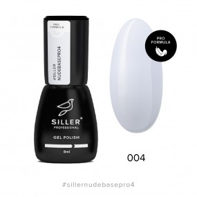 Siller Nude Base Pro №4 — камуфлирующая цветная база (молочно-голубой), 8мл