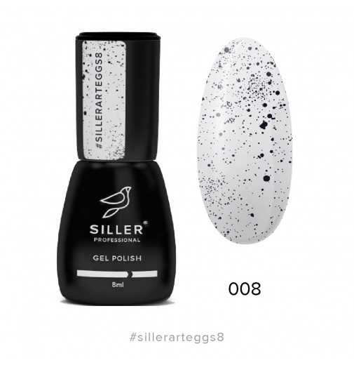 Гель-лак Siller Art Eggs №08 (холодный лилово-серый с крошкой), 8мл