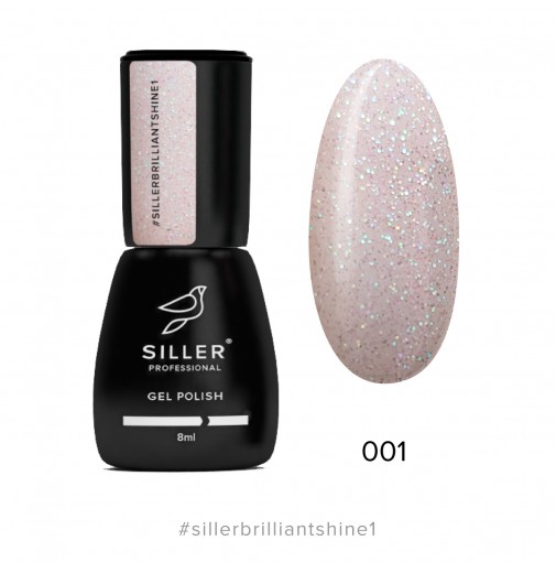 Гель-лак Siller Brilliant Shine №1 (прозорий з блискітками), 8мл