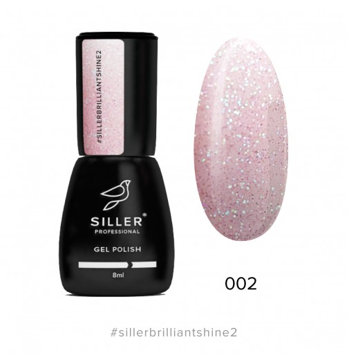 Гель-лак Siller Brilliant Shine №2 (нежно - розовый с блестками), 8мл