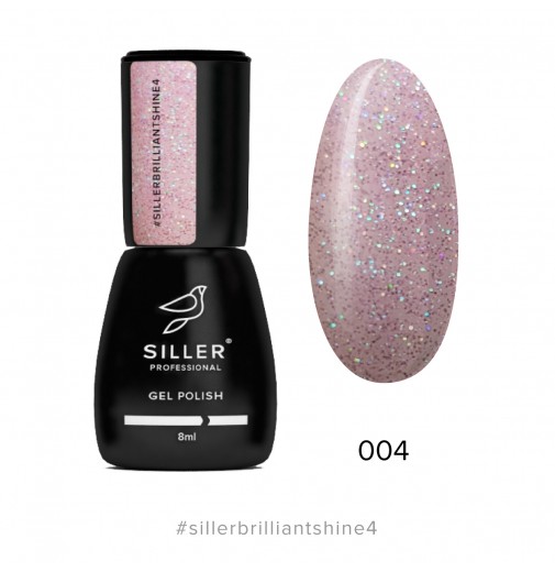 Гель-лак Siller Brilliant Shine №4 (рожевий з блискітками), 8мл