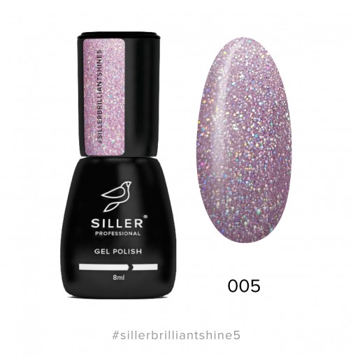 Гель-лак Siller Brilliant Shine №5 (лиловый с блестками), 8мл