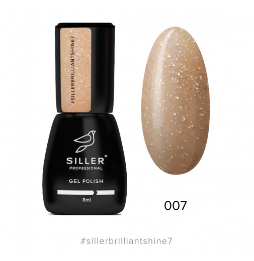 Гель-лак Siller Brilliant Shine №7 (золотий з блискітками), 8мл