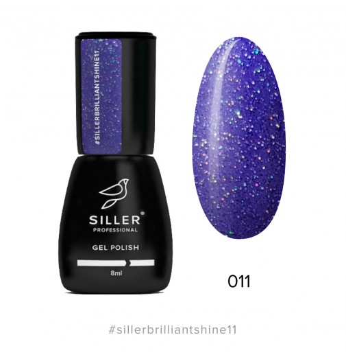 Гель-лак Siller Brilliant Shine №11 (фіолетовий с блискітками), 8мл