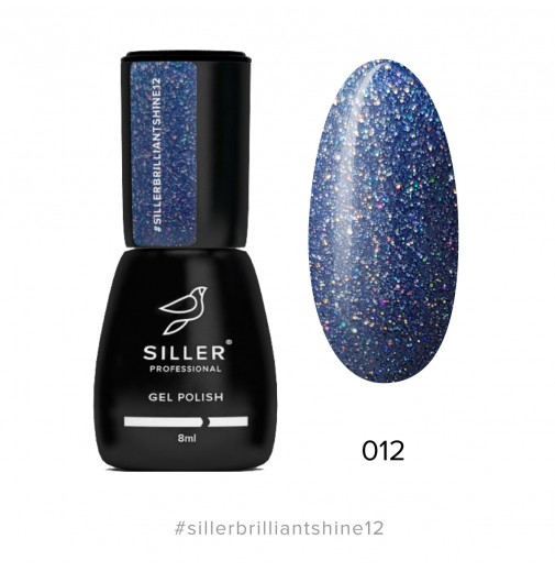 Гель-лак Siller Brilliant Shine №12 (светло-синий с блестками), 8мл