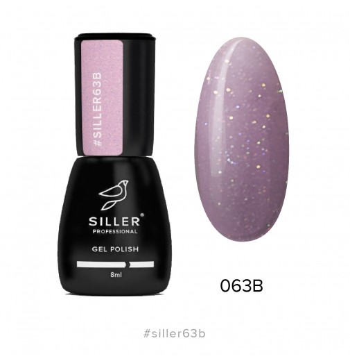 Гель-лак Siller №63В (рожевий з мікроблиском) 8мл