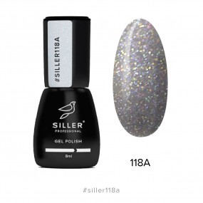 Гель-лак Siller №118A (срібний з голографічними блискітками) 8мл