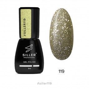 Гель-лак Siller №119 (приглушенний золотистий з блискітками) 8мл