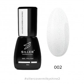 Siller Cover Base Milky Shine №2 - молочная камуфлирующая база с синим микроблеском для ногтей, 8мл