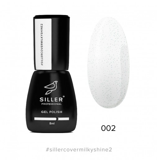 Siller Cover Base Milky Shine №2 - молочна камуфлююча база з синім мікроблеском для нігтів, 8мл