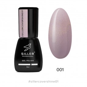 Siller Cover Shine Base №1 — камуфлирующая база (бежево-розовый с микроблеском), 8мл