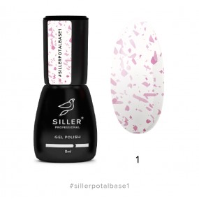 Siller Potal Base №1 (розовато-молочная с розовой поталью), 8 мл