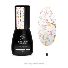 Siller Potal Base №5 (розовато-молочная с цветной поталью), 8 мл