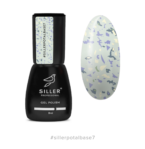 Siller Potal Base №7 (сіро-молочна з дрібною кольоровою поталью) , 8 мл