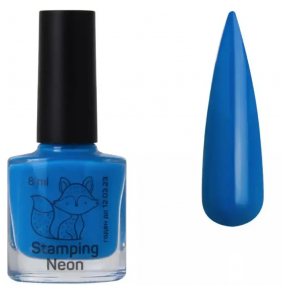 Стемпинг краска голубая неоновая (без липкого слоя)
